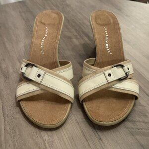 Women's Cloudwalkers Lindsey White & Beige Sandals Heels Size 11W